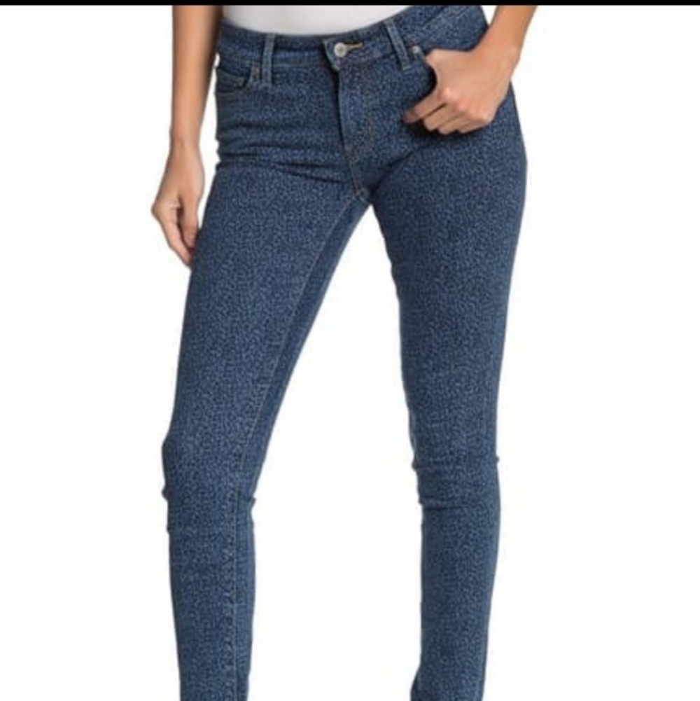 LEVI'S skinny Mid-rise Slim Fit Cheetah Print Jeans